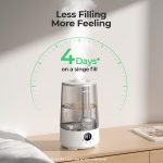 Homvana Humidifiers for Bedroom Home, 3.6 L Cool Mist Top-Fill 34H Super Long Time, Quiet 16dB, Baby Humidifier, Oil Diffuser for Large Room, Plants, Nursery, Office BPA FREE, 7 Color Light Ultrasonic - Image 4