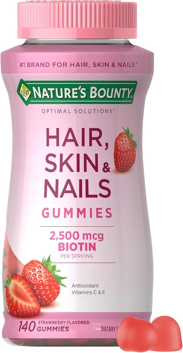 Nature\'s Bounty Gummies with Biotin, Strawberry, 140 Ct
