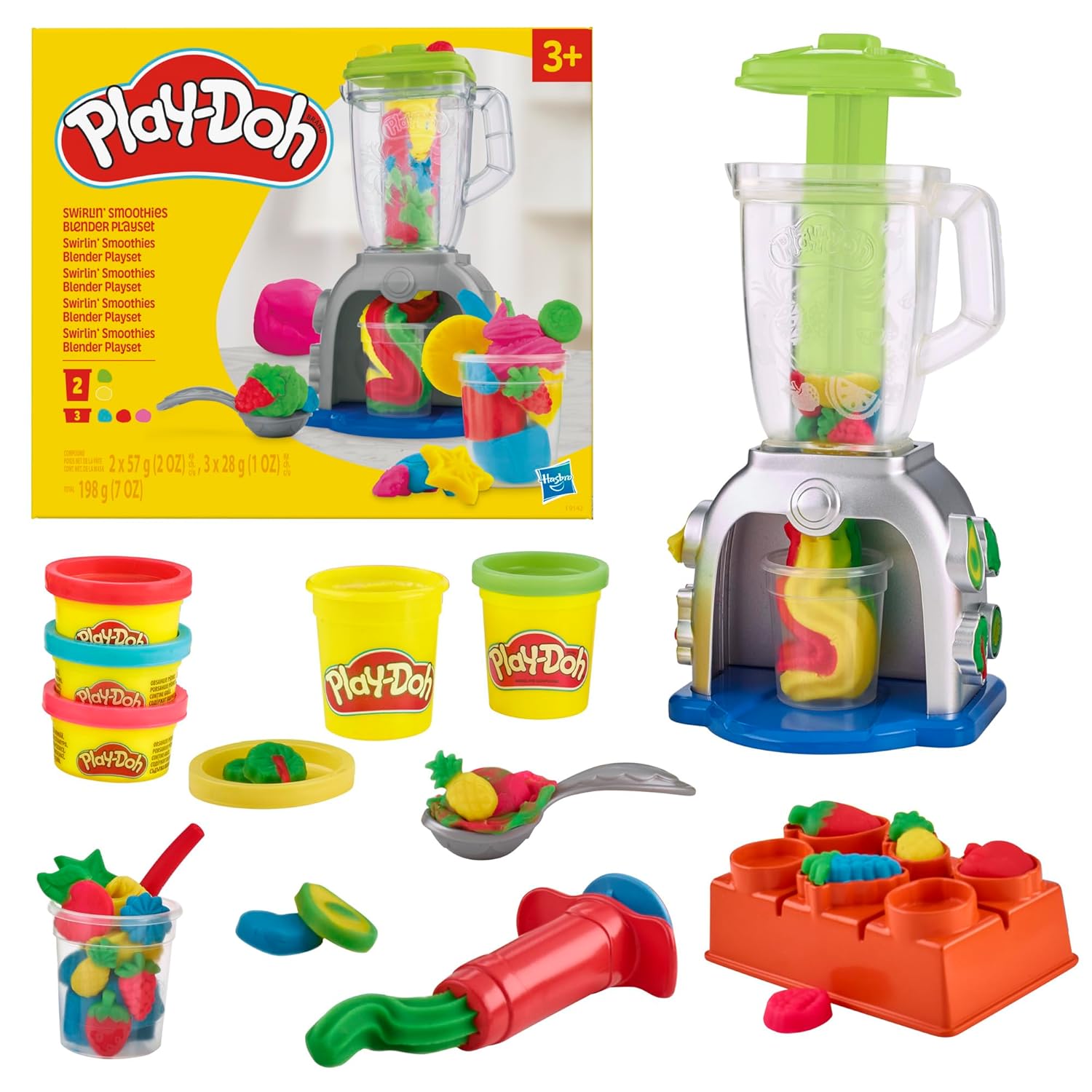 Play Doh Swirlin\' Smoothies Toy Blender Playset, Play Kitchen Appliances, Kids Arts and Crafts Toys for 3 Year Old Girls and Boys and Up