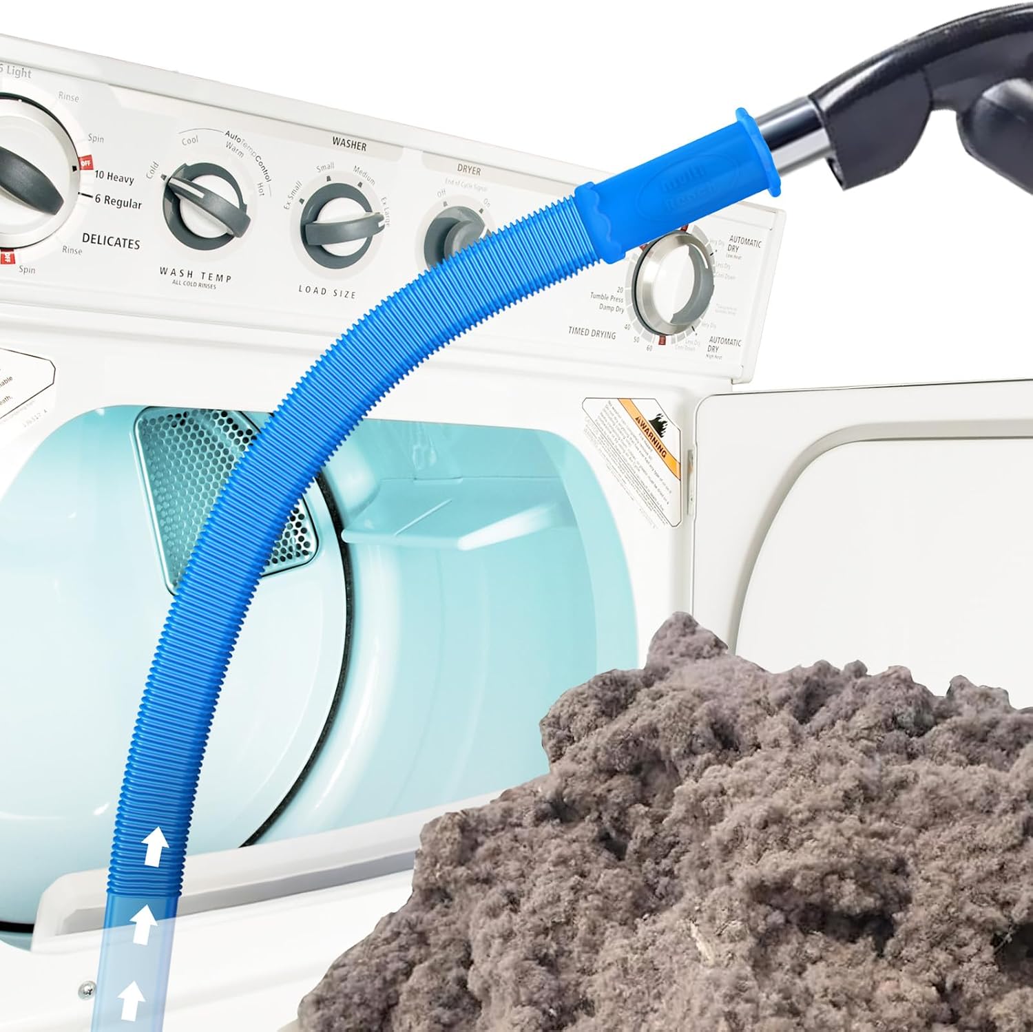 Sealegend Dryer Vent Cleaner Kit Vacuum Hose Attachment Compatible with All Vacuum Cleaner, Quickly Lint Remover Cleaning Supplies