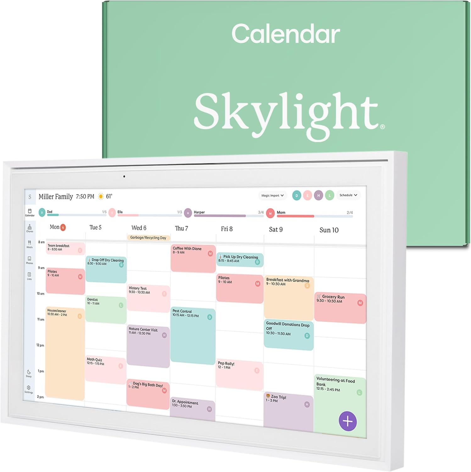 Skylight Calendar: 15-inch Wall Planner Digital Calendar & Chore Chart, Smart Touchscreen Interactive Display for Family Schedules – Wall Mount Included, Great for Organizing Your 2025 Calendar