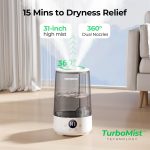 Homvana Humidifiers for Bedroom Home, 3.6 L Cool Mist Top-Fill 34H Super Long Time, Quiet 16dB, Baby Humidifier, Oil Diffuser for Large Room, Plants, Nursery, Office BPA FREE, 7 Color Light Ultrasonic - Image 3