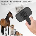 Self Cleaning Shedding Brush - Skin Friendly Grooming Tool for Dogs, Cats, and Puppies, Deshedding and Hair Removal for Long and Short Haired Pets, Black - Image 6