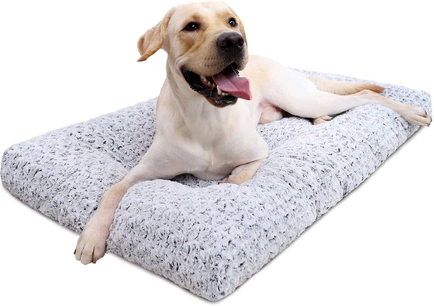 KSIIA Washable Dog Bed Deluxe Plush Dog Crate Beds Comfy Kennel Pad Anti-Slip Pet Sleeping Mat for Large, Jumbo, Medium, Small Dogs Breeds, 35