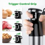 Immersion Blender Handheld Corded Hand Blenders Set 1100W, Trigger Variable Speed 5 in 1 Stick Emulsifier with Chopper, Whisk and Frother for Soup, Baby Food and Smoothies - Image 3