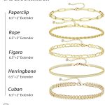 DEARMAY Gold Bracelets for Women Waterproof, 14K Real Gold Jewelry Sets Trendy Thin Dainty Stackable Cuban Link Paperclip Chain Bracelet Pack Fashion Accessories Gifts for Womens - Image 3