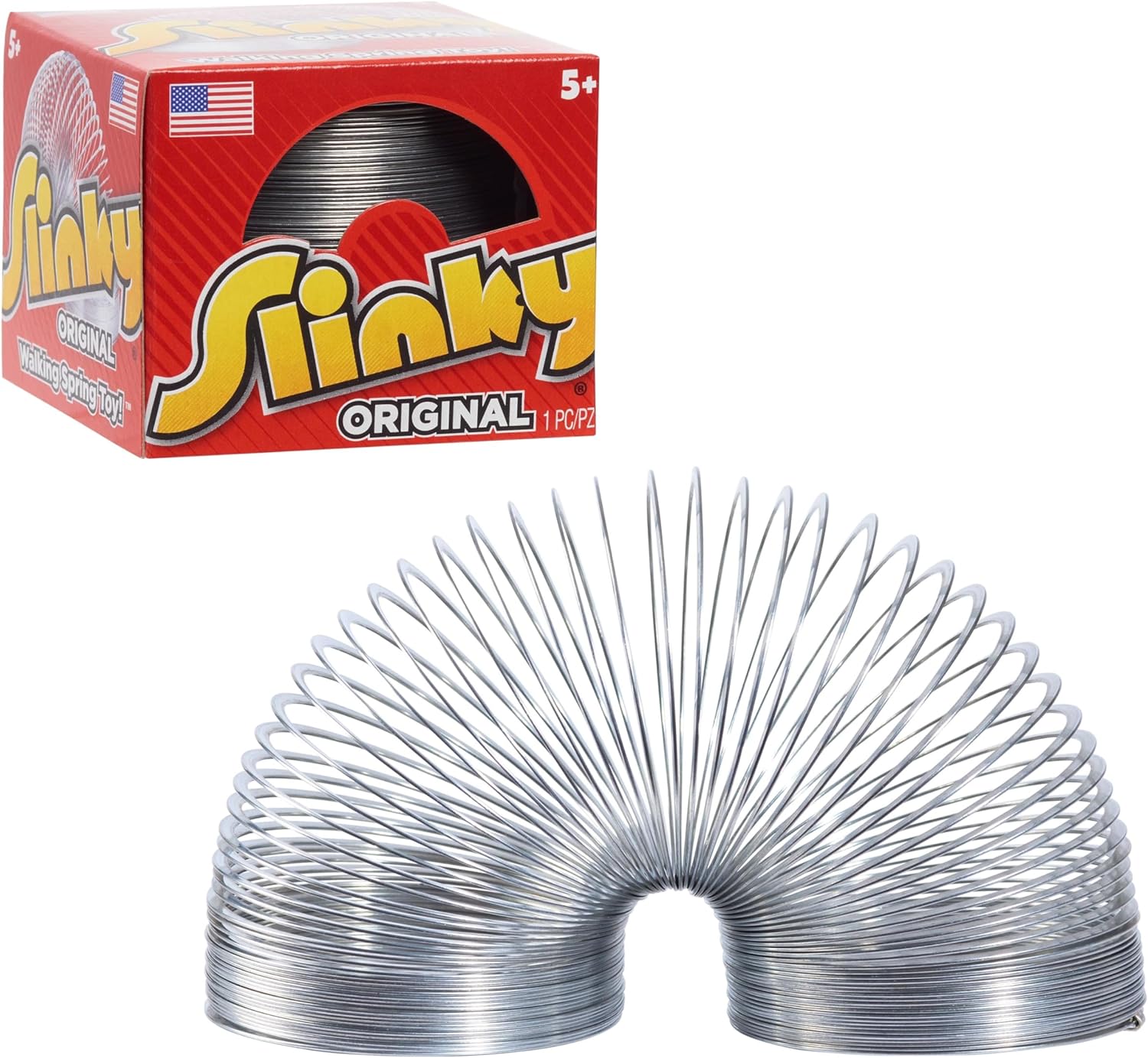 The Original Slinky Walking Spring Toy, 2.75-inch Diameter Metal Slinky, Fidget Toys