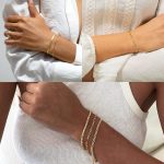 DEARMAY Gold Bracelets for Women Waterproof, 14K Real Gold Jewelry Sets Trendy Thin Dainty Stackable Cuban Link Paperclip Chain Bracelet Pack Fashion Accessories Gifts for Womens - Image 5