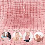 Looxii Muslin Burp Cloths 100% Cotton Muslin Cloths Large 20\'\'x10\'\' Extra Soft and Absorbent 6 Pack Baby Burping Cloth for Boys and Girls Gradient Pink - Image 5