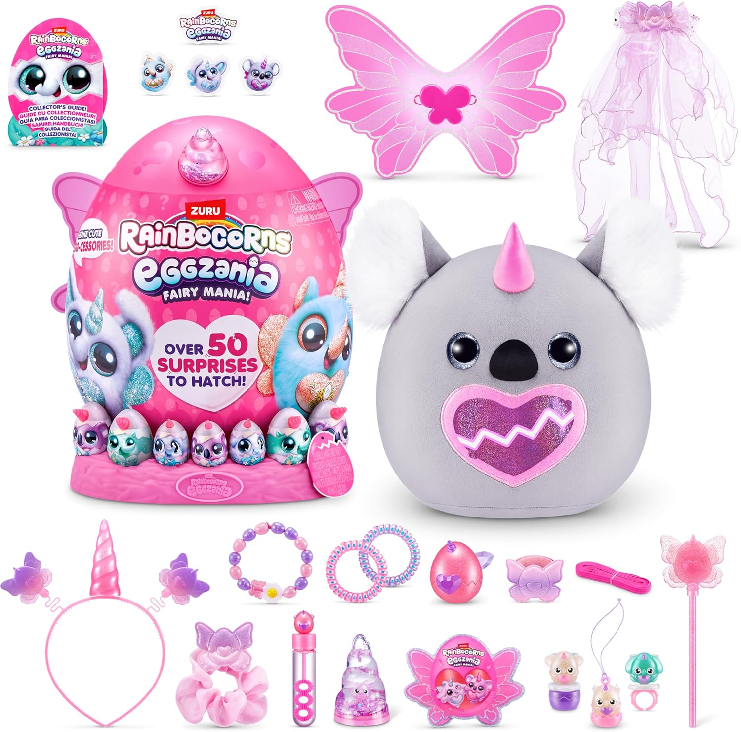 Eggzania Fairy Mania (Koala) by ZURU, Plush Toy, Collectible Plush, Surprise Eggs, Wearable Accessories, Slime, Toys for Girls