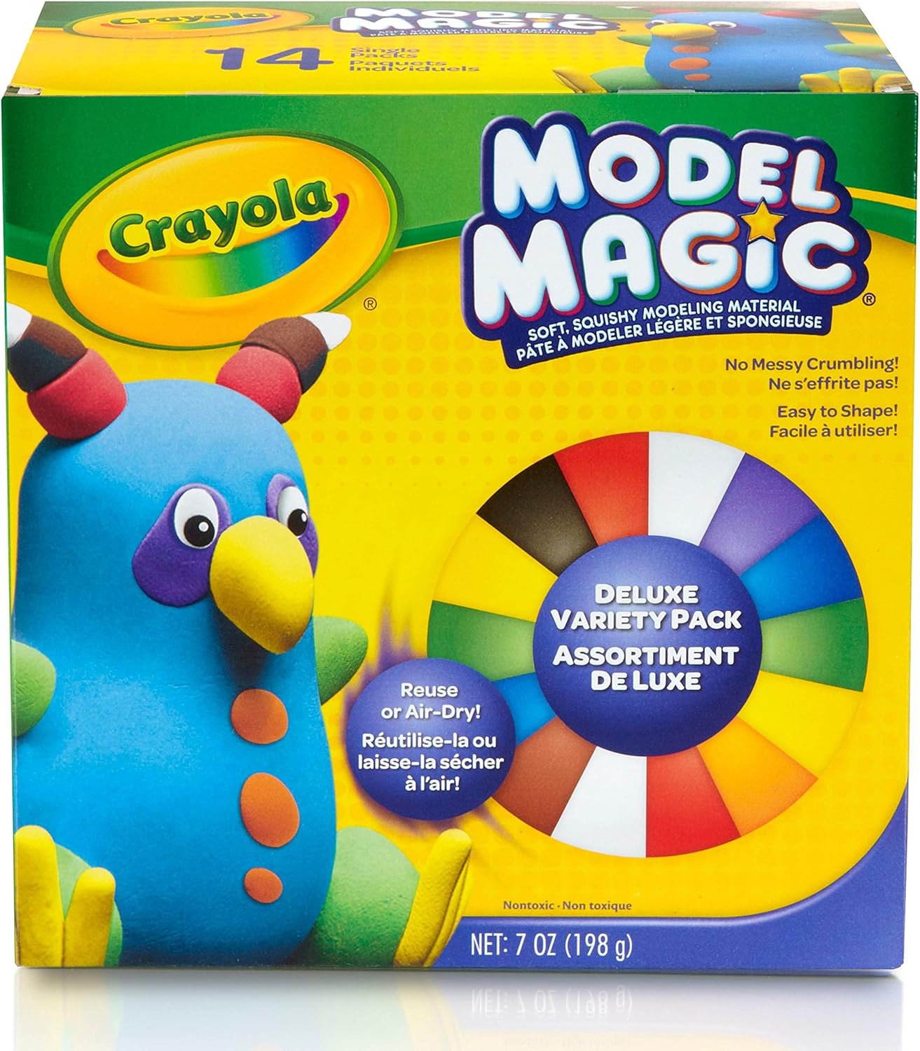 Crayola Model Magic Deluxe Variety Pack (14ct), Kids Air Dry Clay, 7oz, Bulk Modeling Clay Alternative, Arts & Craft Supplies for Kids, 4+