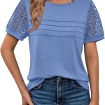 AUTOMET Women\'s Short Sleeve Shirts Dressy Lace Summer Tops 2025 Spring Trendy Casual T-Shirts Cute Work Outfits Blouses - Image 6