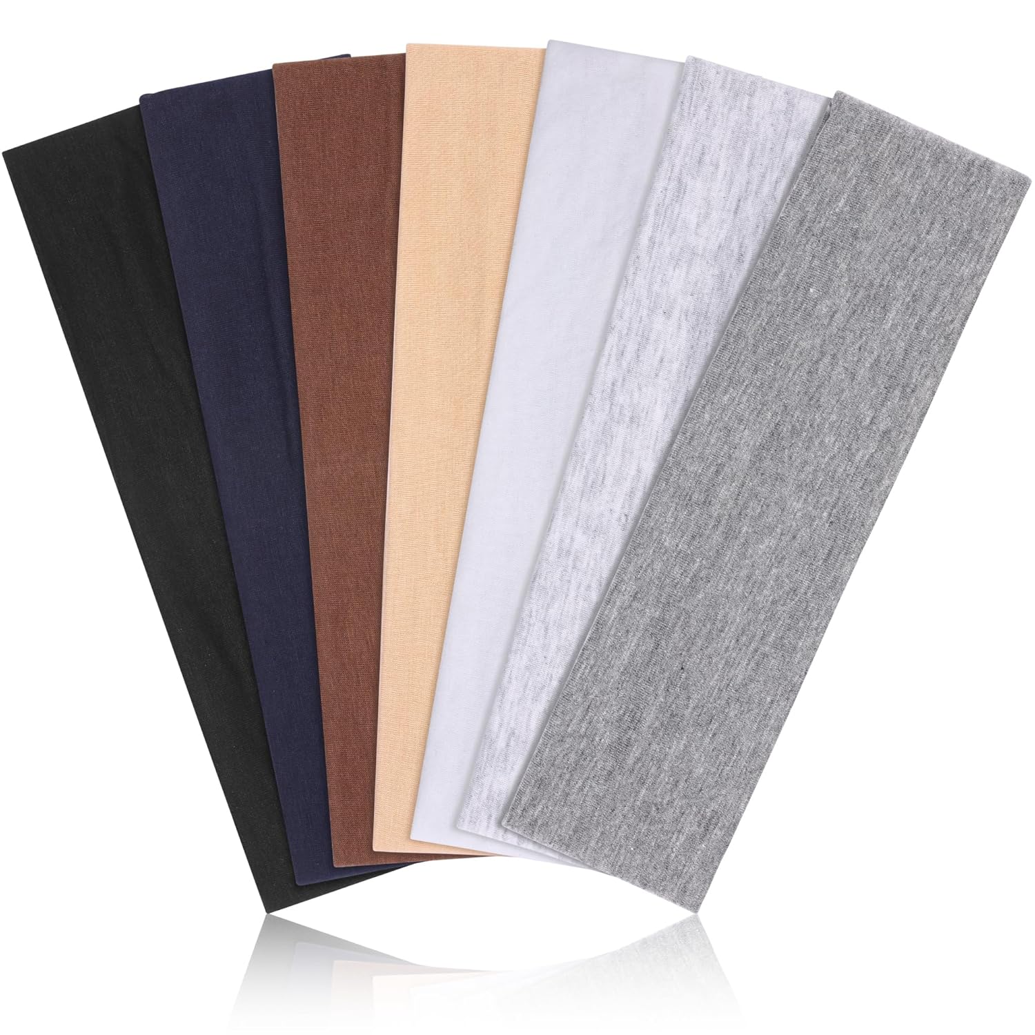 Headbands for Women Non Slip - 7PCS Fashion Sports Hair Bands for Women\'s Hair, Soft Cotton Cloth Stretchy Headbands for Women for Workout Yoga Running